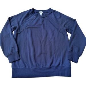 Splendid Blue Crewneck Sweater with Lace Detail - Size 10